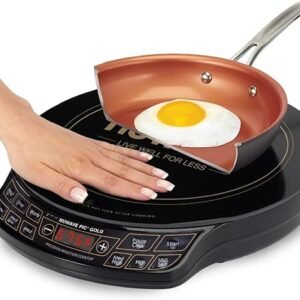 Nuwave Gold Precision Induction Cooktop, Portable, Powerful with Large 8” Heating Coil,100°F to 575°F, 3 Wattage Settings, 12” Heat-Resistant Cooking Surface