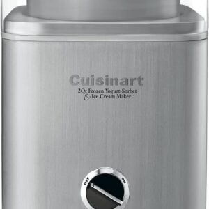 CUISINART Ice Cream Maker, Ice Cream and Frozen Yogurt Machine, 2-Qt. Double-Insulated Freezer Bowl, Silver, ICE30BCP1