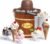 Nostalgia Electric Ice Cream Maker – Old Fashioned Soft Serve Ice Cream Machine Makes Frozen Yogurt or Gelato in Minutes – Fun Kitchen Appliance – Vintage Wooden Style – Dark Wood – 4 Quart